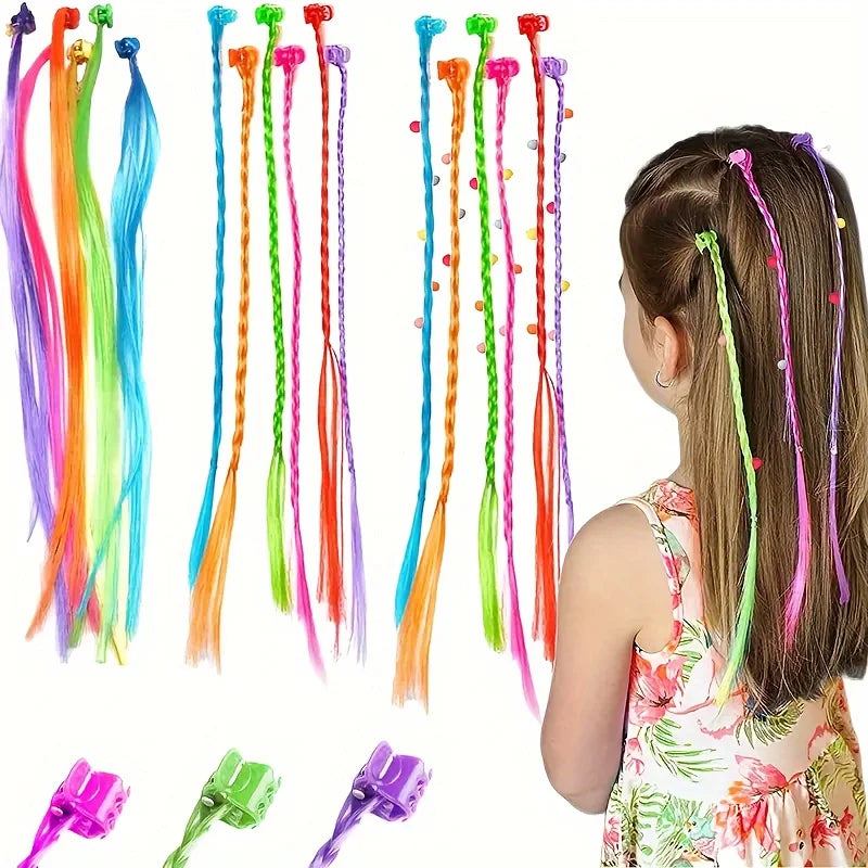 Colorful Hair Extensions Set for Kids with Bobby Pins - Smarsty