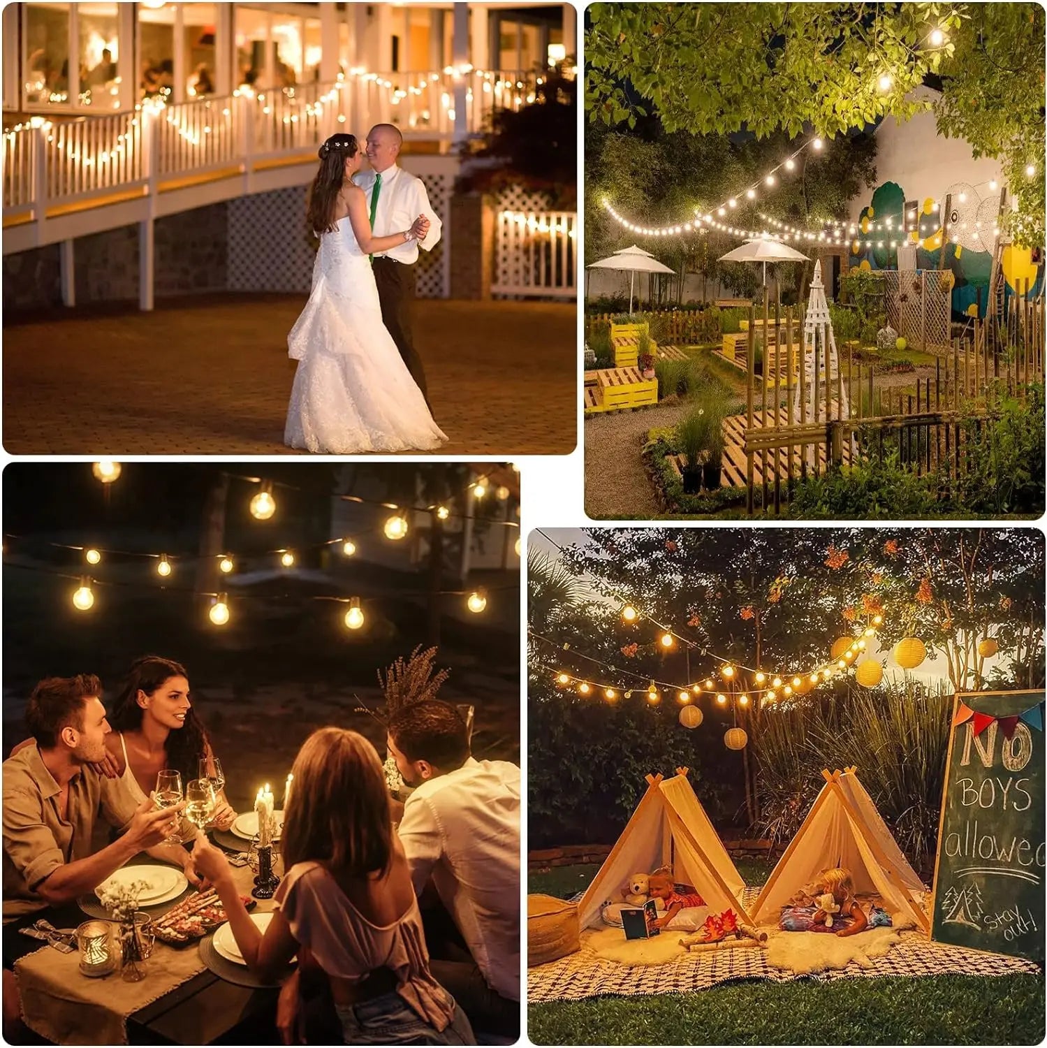 Solar String Lights Outdoor with Shatterproof Bulbs - Smarsty