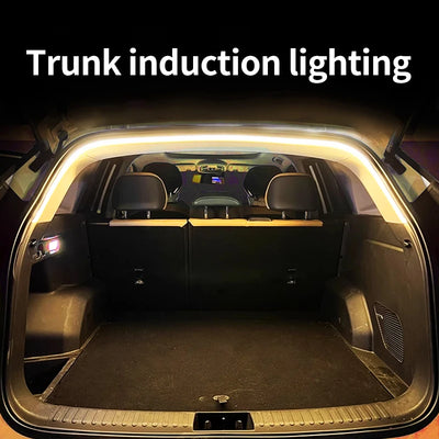 Car high brightness trunk lighting ambient light interior decoration LED wiring free automatic sensing tailgate light strip - Smarsty