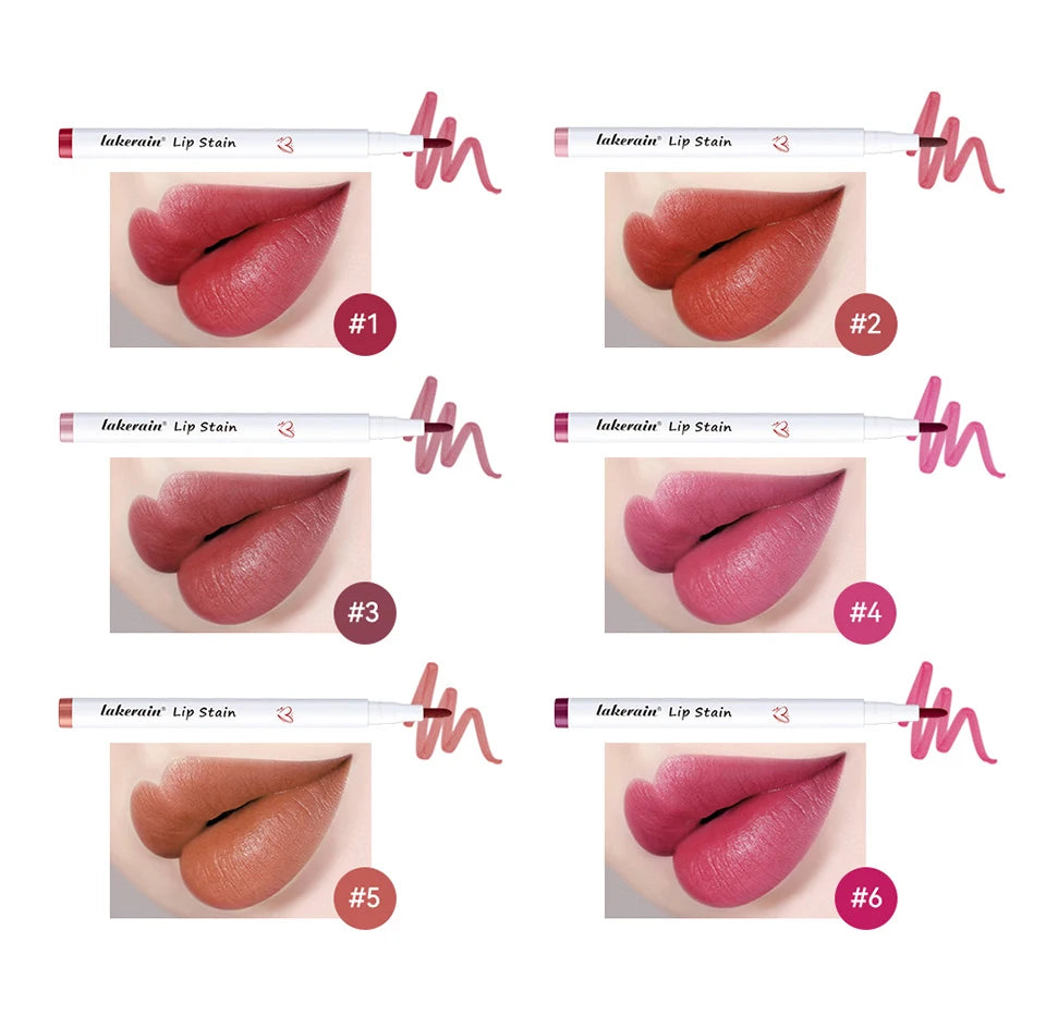 Lakerain Long-lasting Lip Gloss 6 Colors Matte Color Not Easy To Fade Non-stick Cup Silky Lip Gloss Wholesale ship for us
