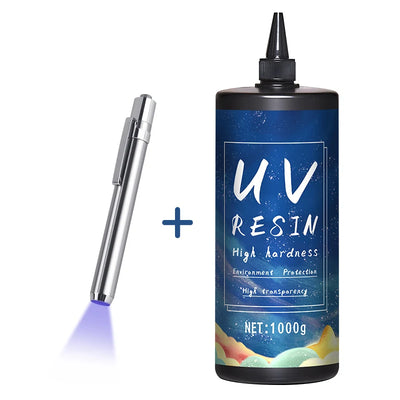UV Resin Glue for DIY Jewelry, Epoxy Resin and UV Lamp High Transparency Fast Drying High Hardness, 20g, 50g, 100g, 250g, 1000g - Smarsty