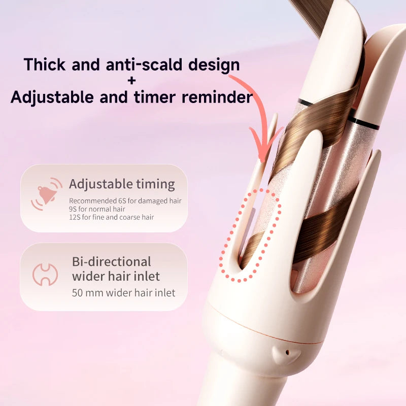 Automatic Hair Curler 32mm Rotating Ceramic Wand - Smarsty