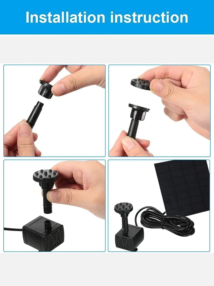 Solar Fountain Pump Kit With Versatile Individual Panels - Smarsty