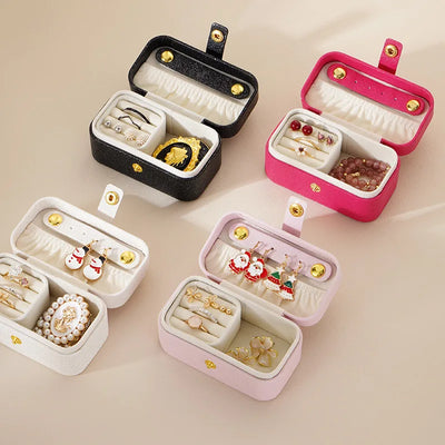 Portable Minimalist Pu Leather Jewelry Box for Travel - Smarsty