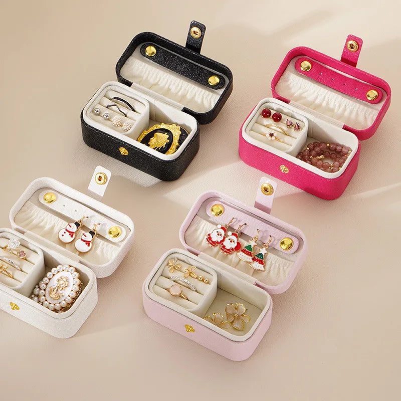 Portable Minimalist Pu Leather Jewelry Box for Travel - Smarsty
