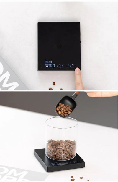 TIMEMORE Store Black Mirror Mini New Espresso Coffee Food Kitchen Scale With Time USB Light Weight Digital Scale by Smarsty