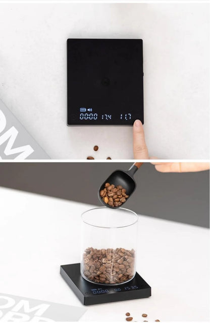 TIMEMORE Store Black Mirror Mini New Espresso Coffee Food Kitchen Scale With Time USB Light Weight Digital Scale