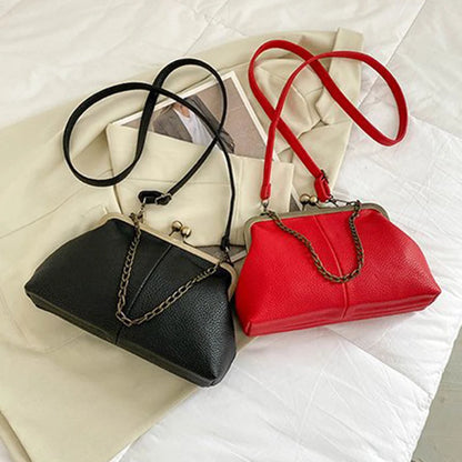 Vintage Soft Skin Shell Bag Lychee Pattern Crossbody - Smarsty
