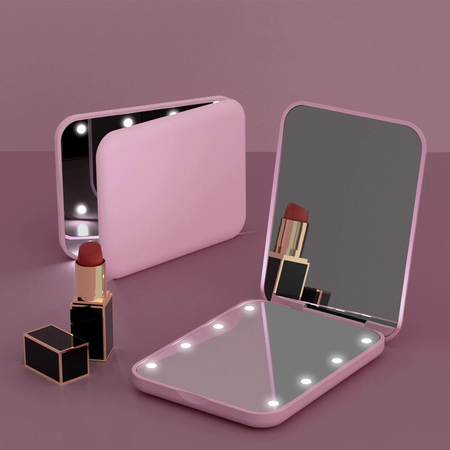 LED Compact Mirror 1X/2X Magnification for Travel - Smarsty