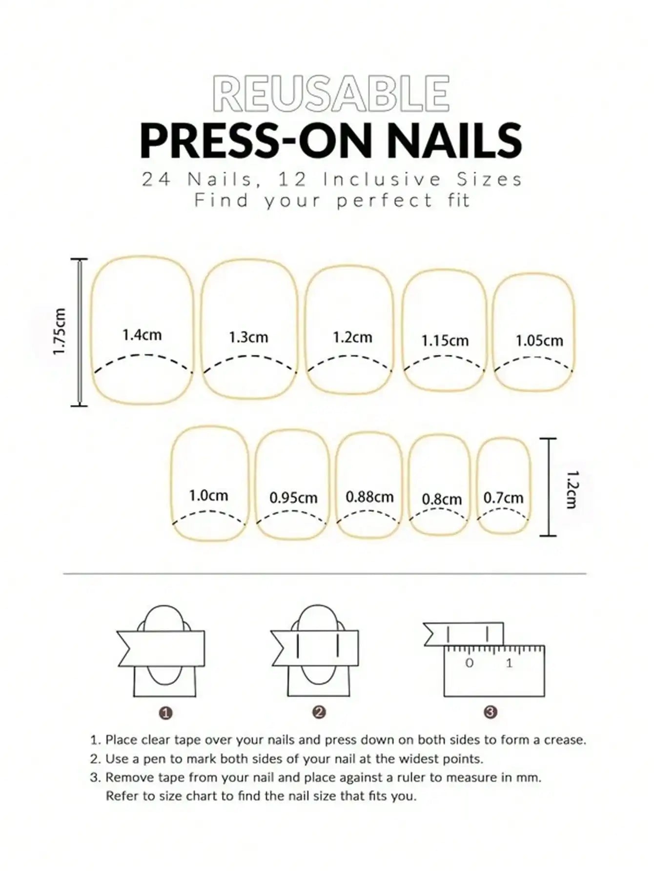 24 Piece Short Square Fake Nails with French Tips - Smarsty