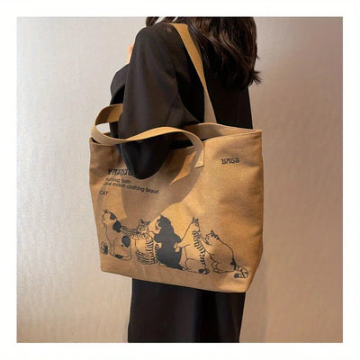 Womens Canvas Tote Bag Durable Spacious Zipper Closure - Smarsty