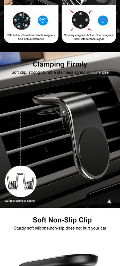 Magnetic Car Phone Holder Air Vent Clip Mount Rotatable - Smarsty