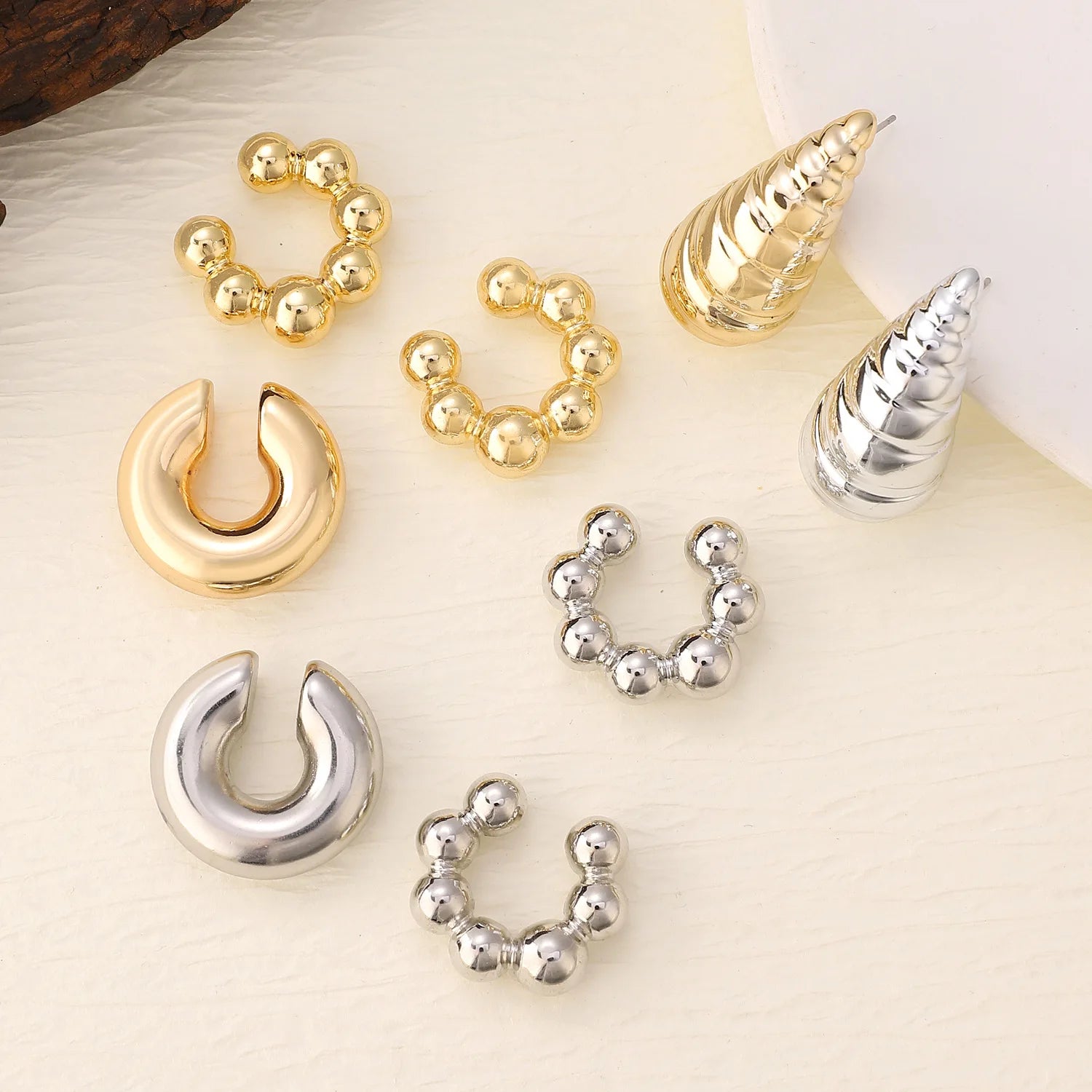 Trendy Vintage Geometric Clip Earrings for No Piercing Style - Smarsty