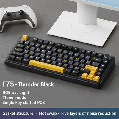 Wireless Mechanical Keyboard 75 Layout RGB Gasket Structure - Smarsty