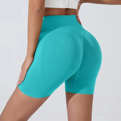 Peach Hip Lifting Sports Shorts Women High Waist Belly Slimming Running Training Quick-drying Trousers Tight Three-point Shorts - Smarsty