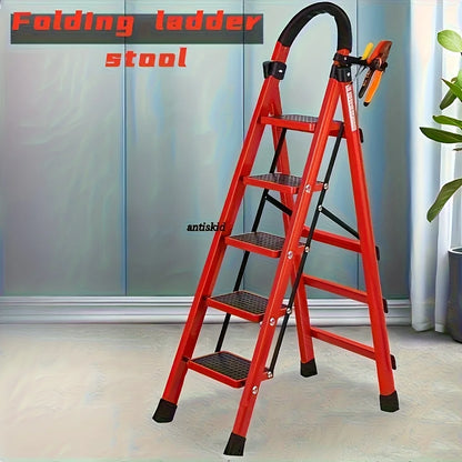 4-step ladder set: multifunctional foldable lightweight, wide-thick sturdy, safe handle + wide non-slip steps, for home/outdoor/