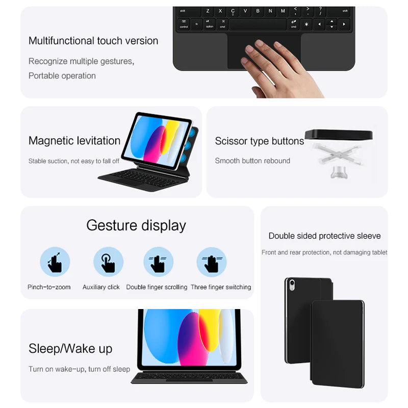 Magic Keyboard for iPad 11th Gen Backlit Magnetic Folio