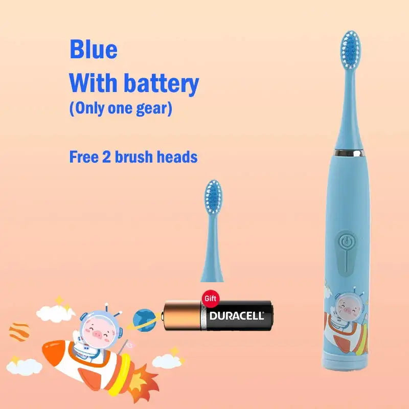 Child's Rechargeable Sonic Electric Toothbrush With Replacement Heads - Smarsty
