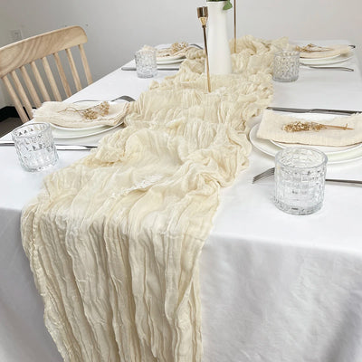 Semi-Sheer Gauze Table Runner for Elegant Events - Smarsty