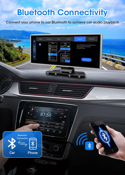 4K Dash Cam Dual Lens Car DVR With Wireless CarPlay - Smarsty