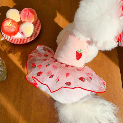 Luxury Strawberry Dog Dress for Spring and Summer - Smarsty
