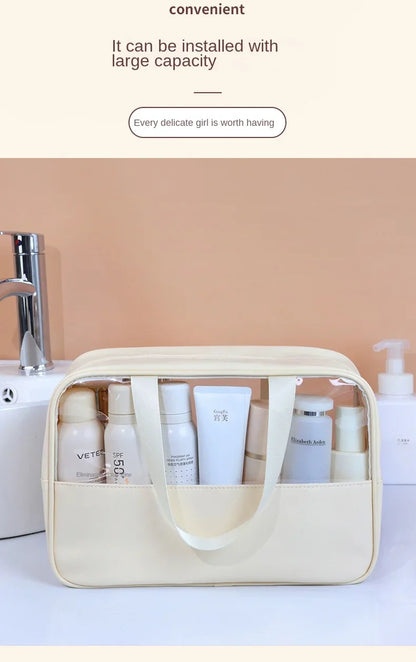 Portable Travel cosmetic bag Women Transparent Makeup Bag Large-Capacity Bath Wash Bags Multifunction Waterproof Storage Case - Smarsty
