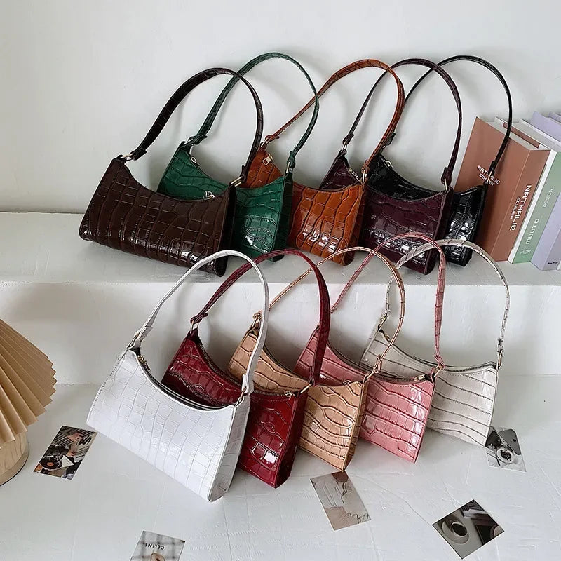 Retro Alligator Print PU Leather Small Women Handbag - Smarsty