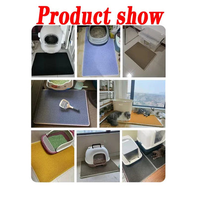 Large Size Cat Litter Mat Waterproof Pet Toilet Cat Litter Trapping Mat Non Slip Double Layer Cats Litter Box Pad Pet Product