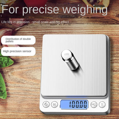Digital Kitchen Scale Mini Pocket Stainless Steel Precision Jewelry Electronic Balance Weight Gold Gram 0.1/3000g Weigh Scales by Smarsty