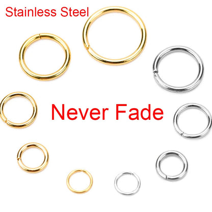 Stainless Steel PVD Open Jump Rings 100pc Mixed Sizes - Smarsty