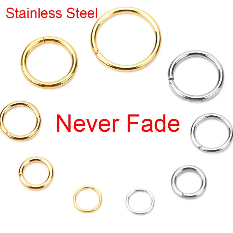 Stainless Steel PVD Open Jump Rings 100pc Mixed Sizes - Smarsty