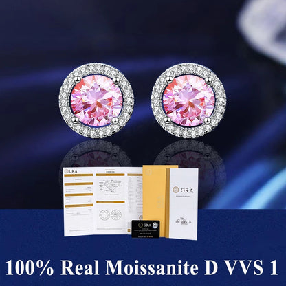 D VVS1 Moissanite Stud Earrings S925 Platinum Plating - Smarsty