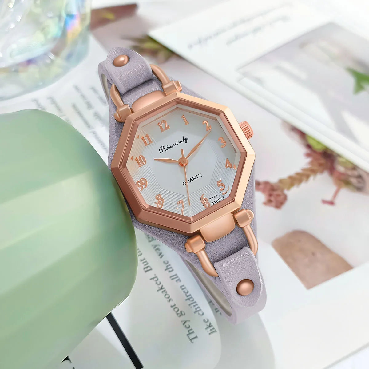 Luxury Quartz Women Wristwatch with Leather Band - Smarsty