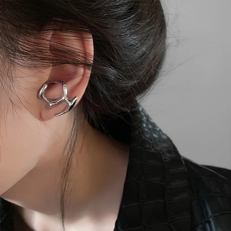 Irregular Liquid Metal Hollow Earrings Lightweight Punk - Smarsty