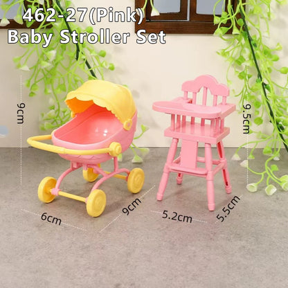 1:12 Dollhouse Miniature Cradle Crib Surround Bed Piano Table Set Furniture Kitchen Model Decor Toy Doll House Accessories