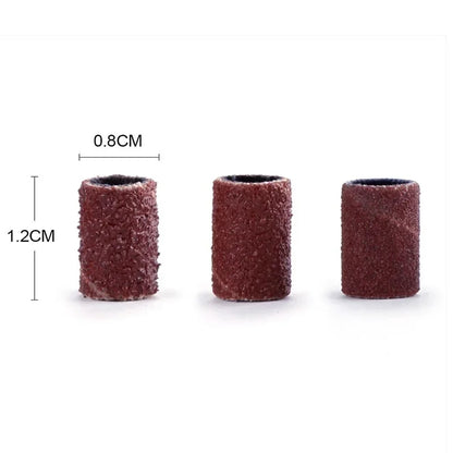 100/50pc Sanding Cap Bands For Electric Manicure Machine 180/120/80 Grit Nail Drill Grinding Bit Files Pedicure Tool