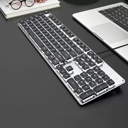 Silent All Metal 104 Key Keyboard For Office And Gaming
