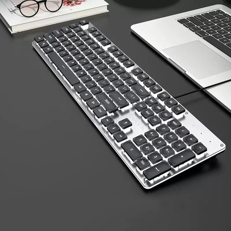 Silent All Metal 104 Key Keyboard For Office And Gaming