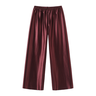 Satin Wide Leg Pants Long Floor Casual Pants Women's Summer - Smarsty