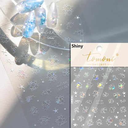 5D Summer Beach Nail Stickers with Shiny Sea Designs - Smarsty