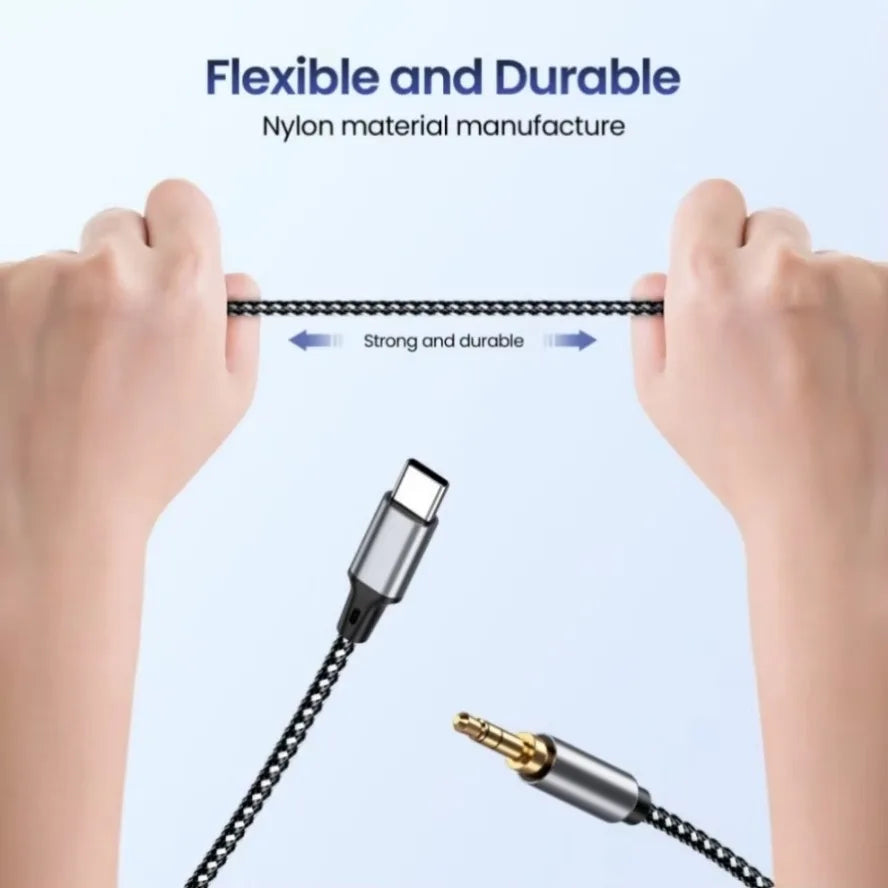 USB Type C to 3.5mm Aux Audio Adapter for High Fidelity Sound - Smarsty