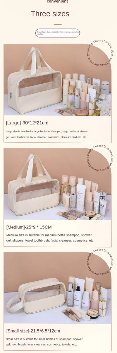 Transparent Travel Cosmetic Bag Large Capacity Waterproof - Smarsty