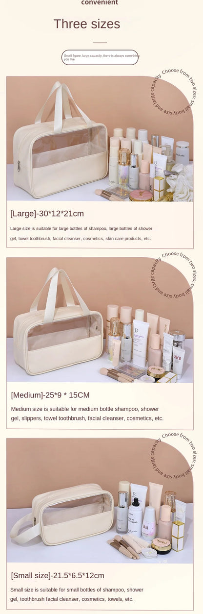 Transparent Travel Cosmetic Bag Large Capacity Waterproof - Smarsty