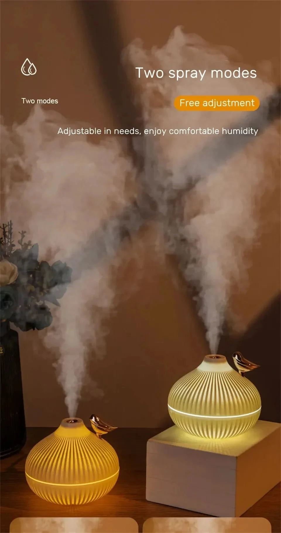 Onion Shape Humidifier with Night Light for Quiet Sleep - Smarsty