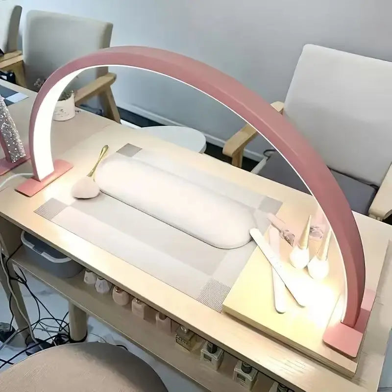 New Moon Nail Work Lamp - Beauty Work Desk Lamp, Three-color USB Power Supply - Black/White/Pink, Suitable for Nail Art, Eyelash - Smarsty