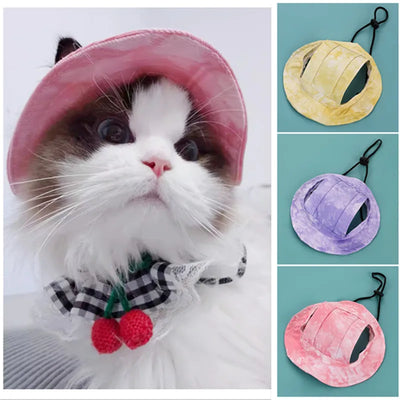 Cotton Cat Sun Hat With Ear Holes For Pets - Smarsty