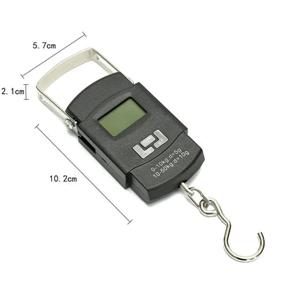 Black Portable Electronic Luggage Scale with LCD Display - Smarsty