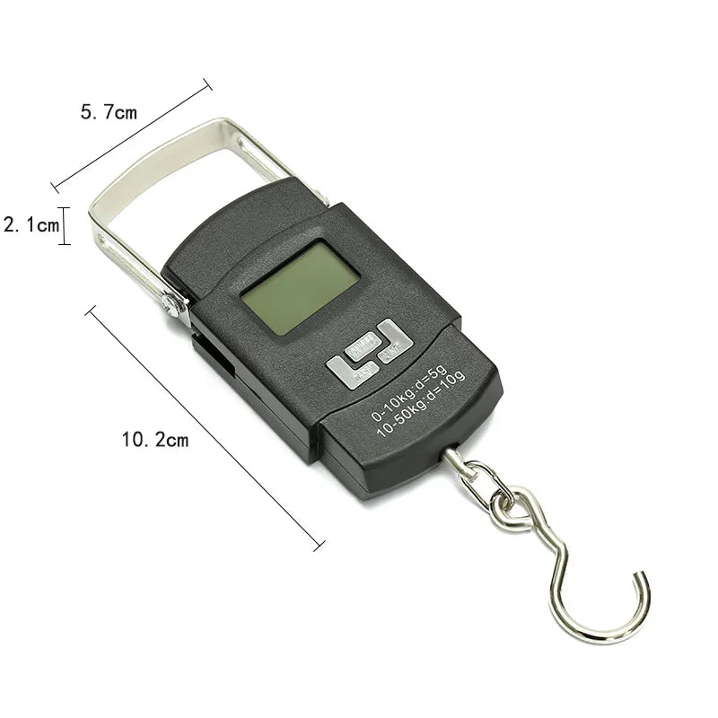 Black Portable Electronic Luggage Scale with LCD Display - Smarsty