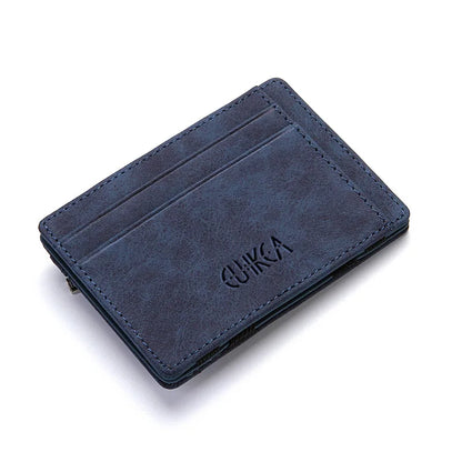 Mini Men Card Holder Wallets Zipper Coin Pocket Slim Magic Male Wallet Quality PU Leather Credit Bank Card Case Small Men Purses