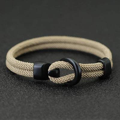 Men's Double Layer Survival Paracord Rope Bracelet Outdoor Camping - Smarsty